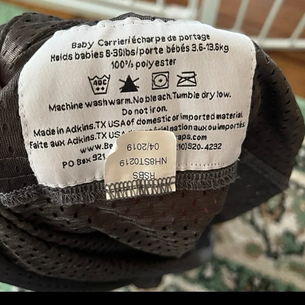 Beachfront Baby Water Mesh Ring Sling Carrier Black Adjustable 8 to 30 Lbs